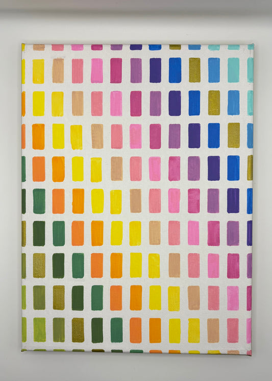 Multi-Color Grid Canvas 9" x 12"