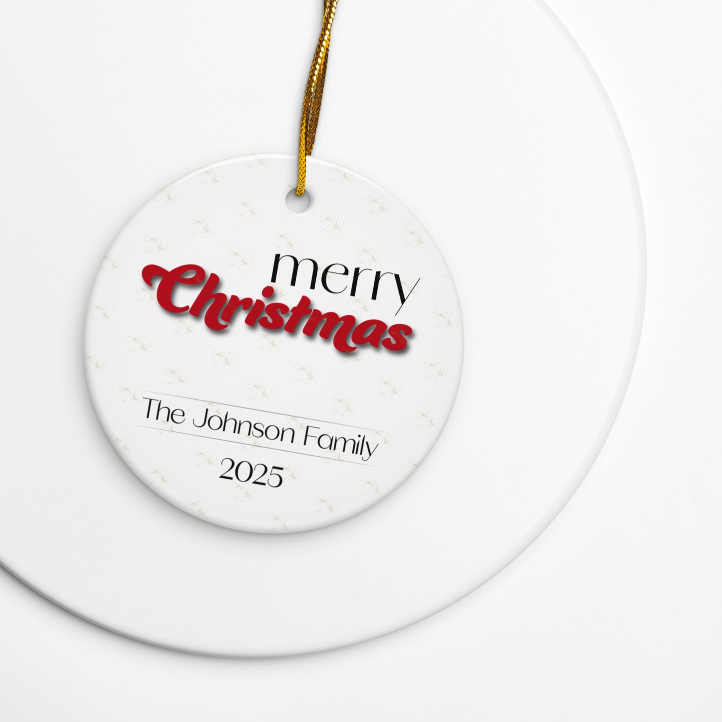 Merry Christmas double-sided ceramic ornaments